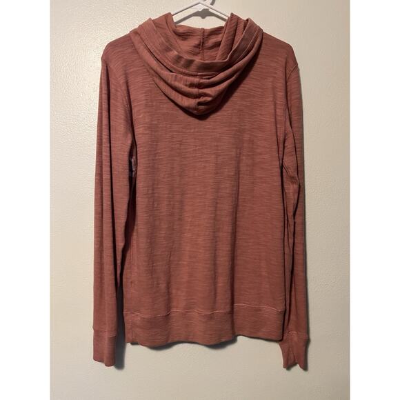 Faherty Hoodie Men XS Summer Surf Stripe Slub Sunwashed Red Pullover See Picture - Picture 5 of 11